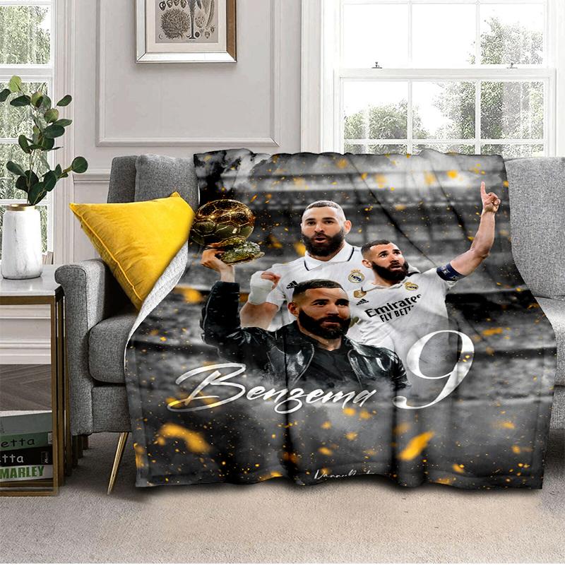 Real Madrid Karim Forever Blanket Lightweight Ideal Bedding Blanket Perfect for Travel, Camping, Living Rooms, Offices, Sofas, Fan Christmas gift