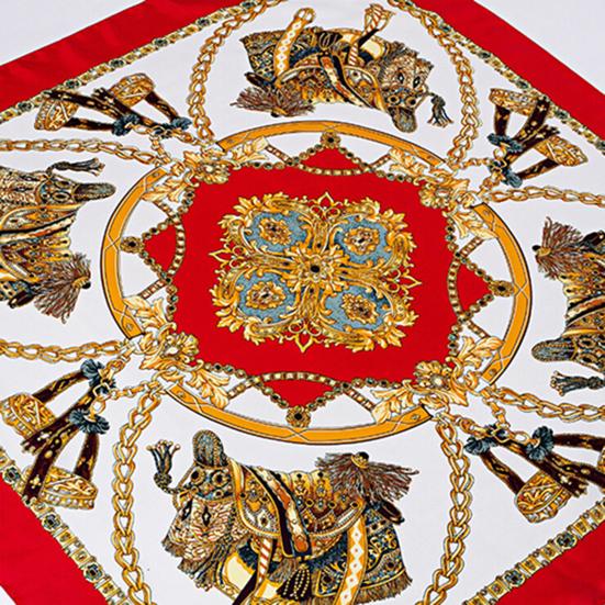 Scarf Comfortable Square Shape Satin Carriage Chain Scarves Shawl for Daily Life