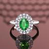 Custom Design S925 Sterling Silver Women's Ring with Green, Blue, and Pigeon Blood Red Inlaid 3 Carat Gemstones