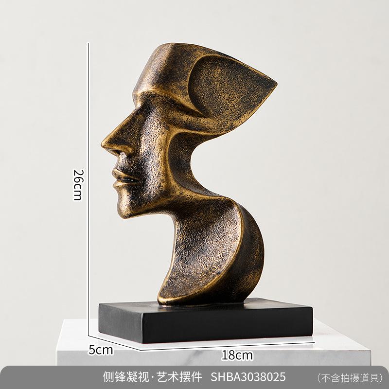 Light Luxury Figure Sculpture Desktop Small Ornament Modern Simple Resin Ornament Light Luxury Creative Abstract Handicraft