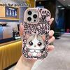 Phone Case: 2D Flat Design Suitable for iPhone 18 17 16 15 14 13 Pro Protective Case, Couple Style, Gray and White Kitten, Christmas and Halloween Gif