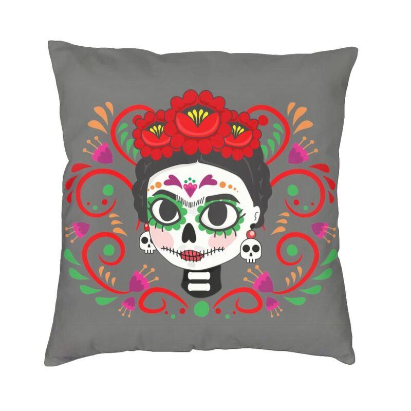 Luxury Day Of The Dead Throw Pillow Cover Home Decor Custom Square Mexican Sugar Skull Cushion Cover 45x45cm Pillowcover