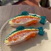 Non-Slip Small Claw Hairpin Thick Hair Compatible Barrettes Cute Salmon Fish Hair Clip  Women