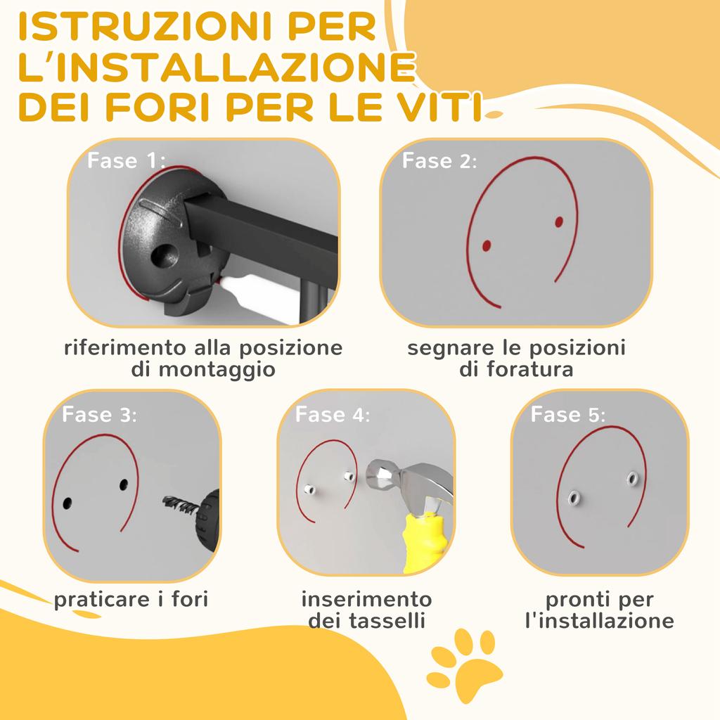 3-Panel Medium Dog Gate with Double Locking System, 206x90cm, White
