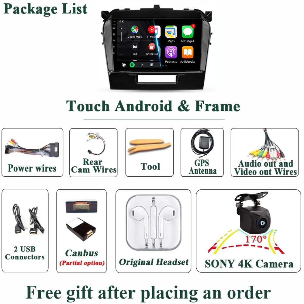Android 14 Car Radio For Suzuki Vitara 4 2014 - 2018 Multimedia Video Player Navigation Stereo GPS No 2din 2 Din Dvd