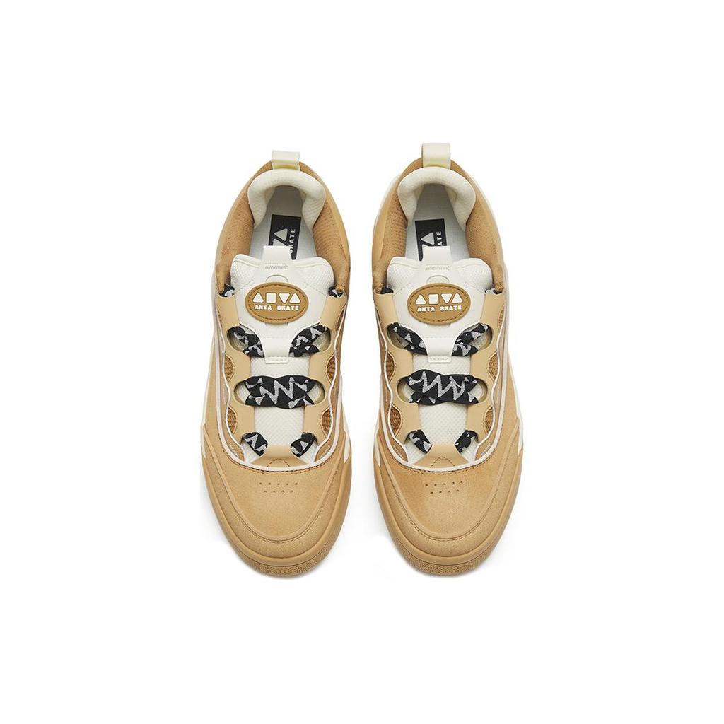 Anta Jie Ao Puffy Shoes Slip Resistant Cushioning Breathable Low top Skateboard Shoes Women's Tawny 122248053-4