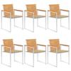 VidaXL Set of 6 Garden Chairs with Cushions, Patio Seats, Dining Chairs, Outdoor Patio Furniture, 3078584