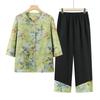 Women's Chinese Style Mid-Sleeve Summer Shirt Set