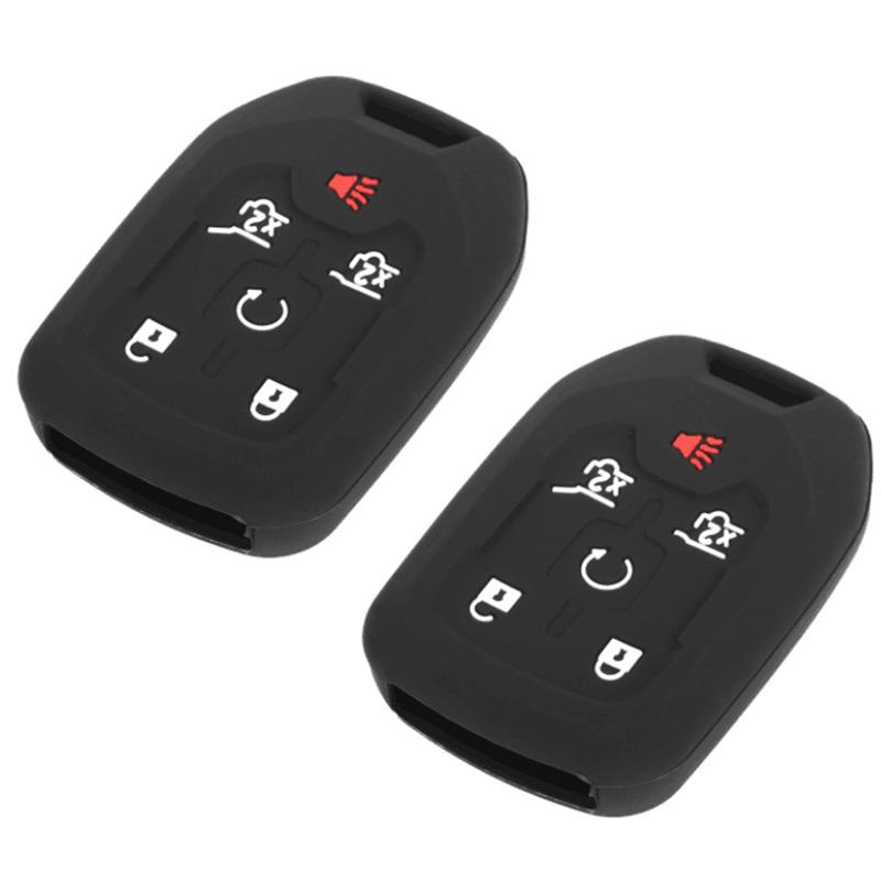 

Силиконовый смарт-брелок чехол Дистанционная кожа Бесключевая куртка Протектор для 2015 2016 Chevrolet Suburban Tahoe GMC Yukon 6 кнопок черный
