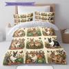 Retro Oil Painting Animals Pattern Bedding,Quilt Set Quilt Cover Pillowcase Home Birthday Gift (1 * Duvet Cover + 2 * Pillowcase, Without Core)