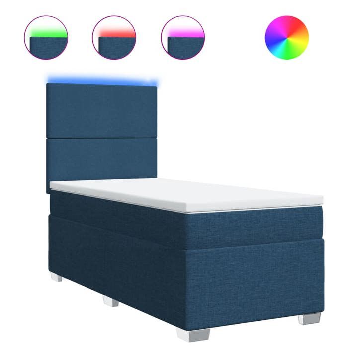 Maison Exclusive - Sommier à lattes de lit avec matelas Bleu 80x200 cm Tissu