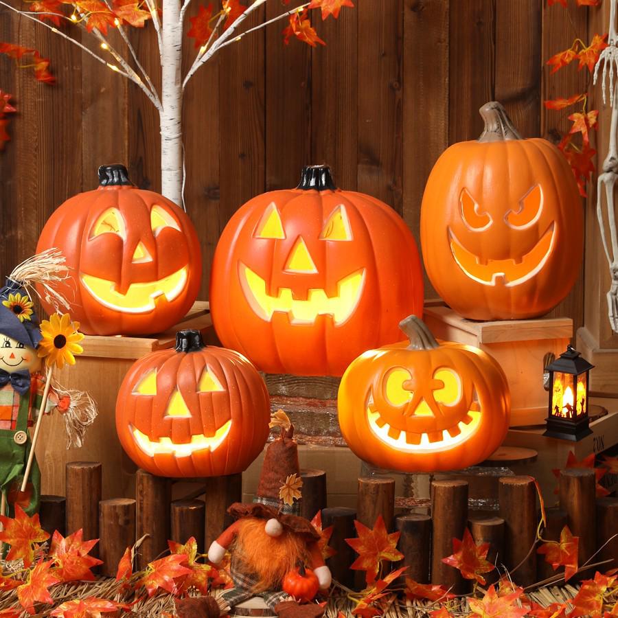 Halloween Pumpkin Lantern Decorations & Photo Props Set