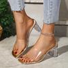 Women High Heels Sandals Summer Open Toed Casual High Heels Women Sexy Luxury Sandals Transparent Heel Fashion Shoes for Women