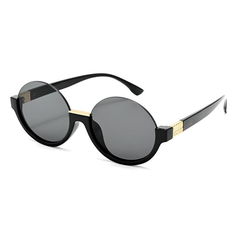 

New Leopard Color Half Frame Circular Sunglasses for Women s Luxury Vacation Fashion
