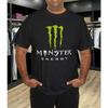 Бавовняна унісекс футболка з логотипом Monster Energy Drink Літня дихаюча зручна футболка Чоловіча оверсайз футболка Вільний одяг у стилі High Street