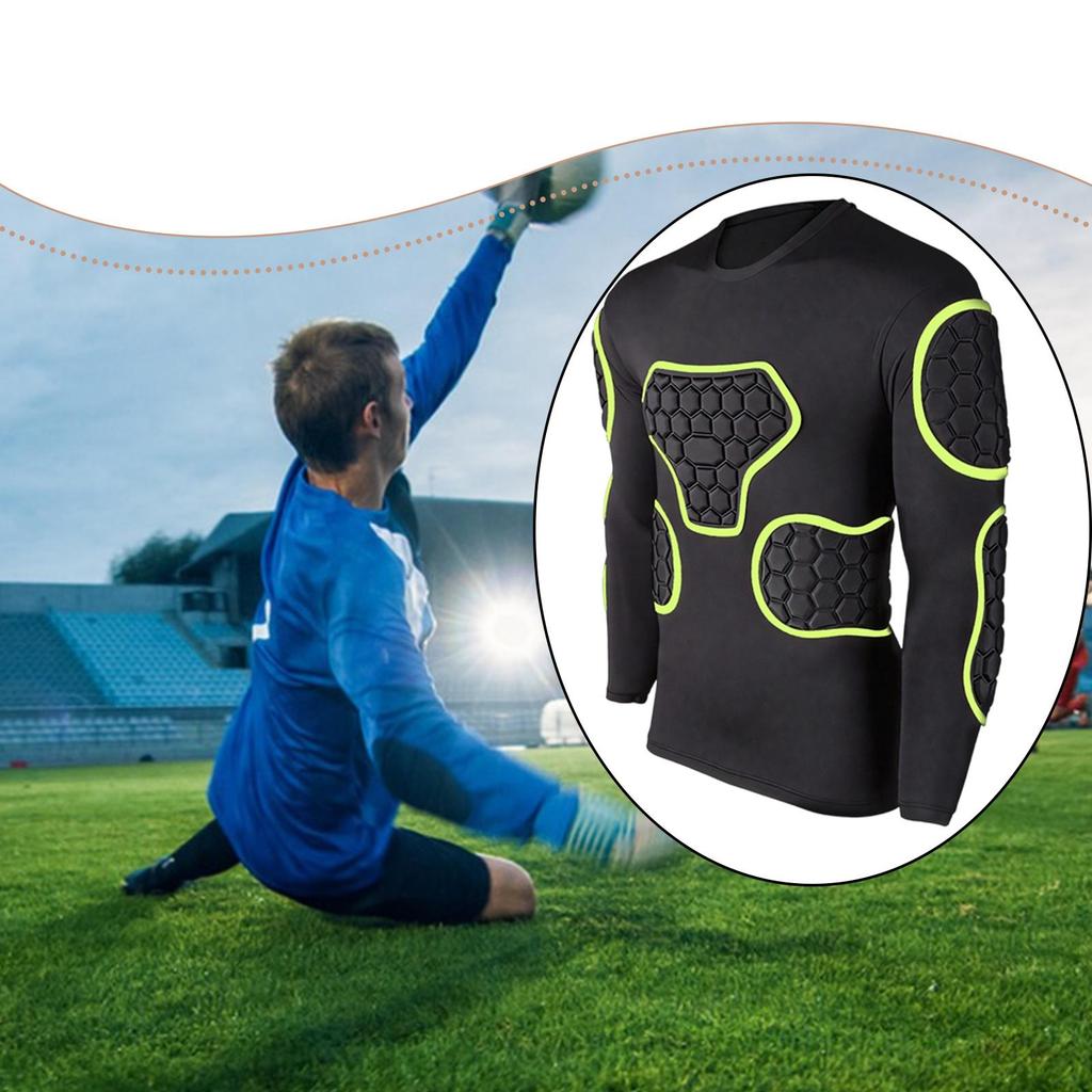 Paratuta a maniche lunghe imbottito in schiuma EVA per portiere, Protezione costale versatile per lo sport, Protezione per petto e gomiti