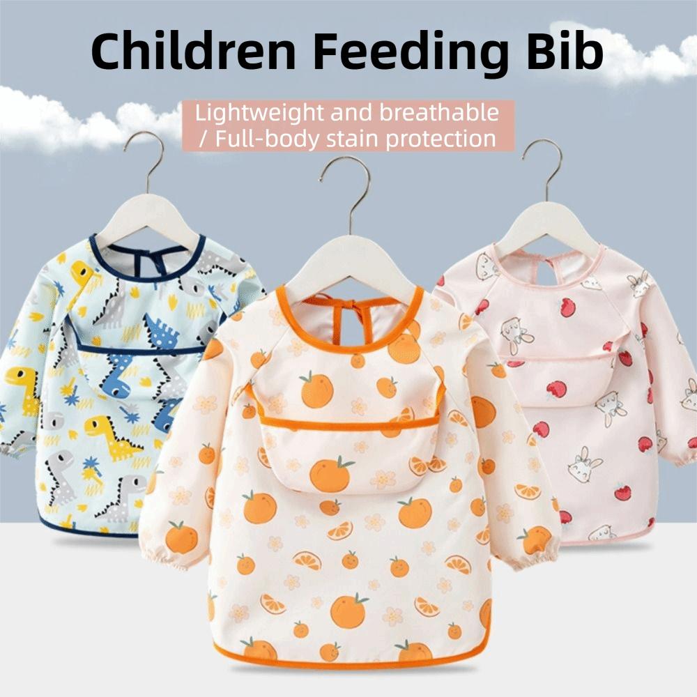 Feeding Blouse Children Feeding Bib Rice Pocket Toddler Bibs High Quality Baby Long Sleeve Apron