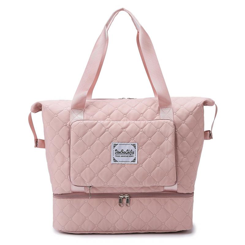 Foldable Wet and Dry Sports Fitness Bag with Shoe Storage Style Diamond Extra-dressing Travel Bag Can Be Used To Cover The Lever