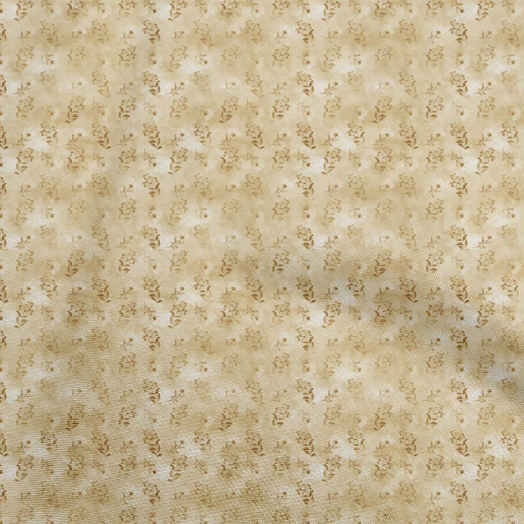oneOone Cotton Flex Light Green Fabric Watercolor Floral Sewing Material Print Fabric By The Yard 40 Inch