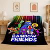 Game R-Rainbow Friends Cartoon Flannel Blanket Soft Warm Throw Blanket for Bedroom Living Room Bed Travel Camping Picnic Kid