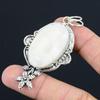 Natural Scolecite Gemstone Pendant Flower 925 Sterling Silver Jewelry For Girls