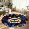 Fenerbahçe FC Printed Round Crystal Velvet Rug Soft Non Slip Floor Carpet For Bedroom Holiday Gift