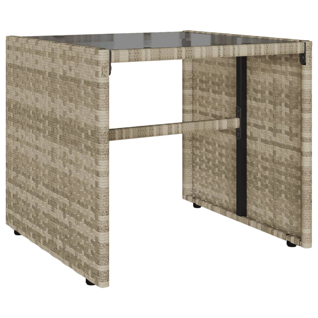 4 Piece Garden Sofa Set with Cushions Light Grey Poly Rattan