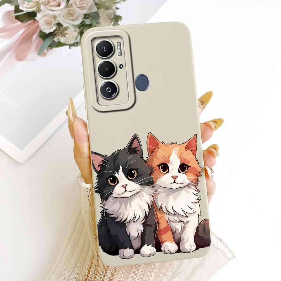 For Tecno Pova Neo Case LE6 LE6h Silicone Luxury Cute Love Rabbit Funny Back Cover For Tecno PovaNeo Phone Case Bumper