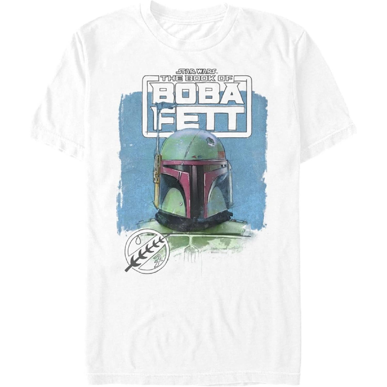 

Fifth Sun Men s Star Wars_ The Book of Boba Fett Watercolor Logo T-Shirt XXXXXL білий