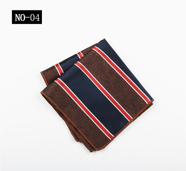 Pocket Towel Men'S Business Stripe Green Brown High-End Wedding Ceremony Handkerchief Small Square Towel