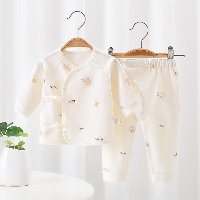 Set Haine Bumbac Toamnă Bebeluș: Salopetă Velcro pentru Nou-născut cu Croi Deschis