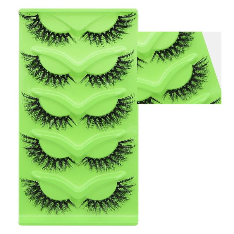 

5 Pairs New Natural Manga Lashes Soft Eyelashes Thick False Eyelashes Daily Dating Wispy Manga Eyelash