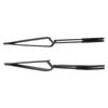 2pcs Reverse Tweezers Black Stainless Steel Silicone Craft Tweezers for Professional Nail Technicians and Personal Home