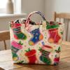 Large Capacity Christmas Print PVC Tote Bag Waterproof Christmas Hand Tote Commute Tote Bag  Work