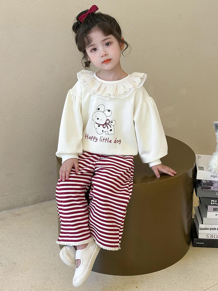 2025 Jenters Trendy Todelt Sett: Høst/Vår Hverdagslig Antrekk