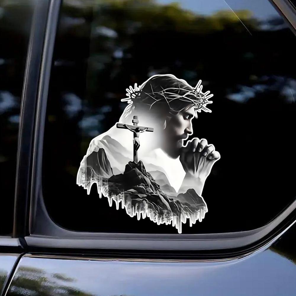 Jesus Faith Vinyl Decal - Suitable for Cars, Laptops, Windows and More - Durable Self-Adhesive Sticker for Indoor Use