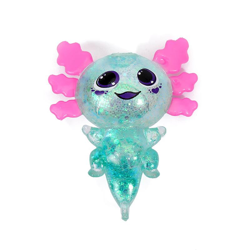 

1Pcs Squishy Malt Sugar Stretchy Axolotl Fun Squeeze Birthday Supplies Colorful Salamander Maltose Fidgets Toy Anti-Anxiety Gift синий
