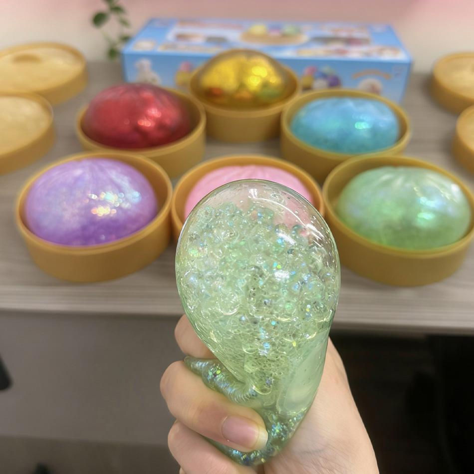 New Glitter Dumpling Squishies Dumpling Squishy With Box Dumplings Sensory Squeeze Toy For Stress Relief