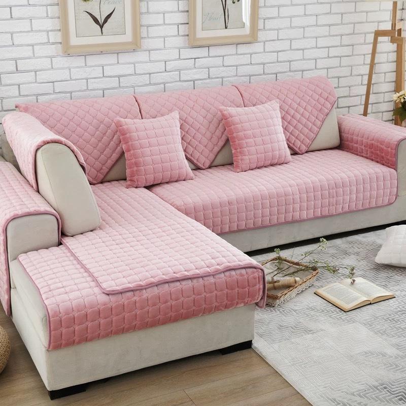 Plush Simple Sofa Cushion Flannel Non-Slip Leather Sofa Cushion Winter Sofa Cover All-Inclusive Sofa Slipcover Sofa Towel