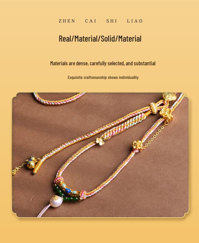 Tibetan Handmade Ethnic Pendant Necklace with Hand-Painted Thangka Amulet