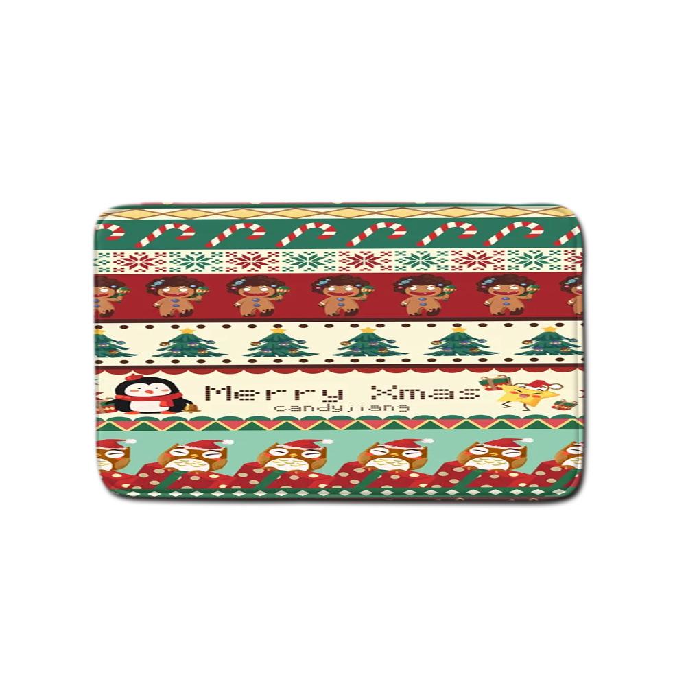 3D Digital Printing Christmas Waterproof Shower Curtain Four-Piece Bathroom Non-Slip Door Mat Toilet Absorbent Floor Mat Carpet