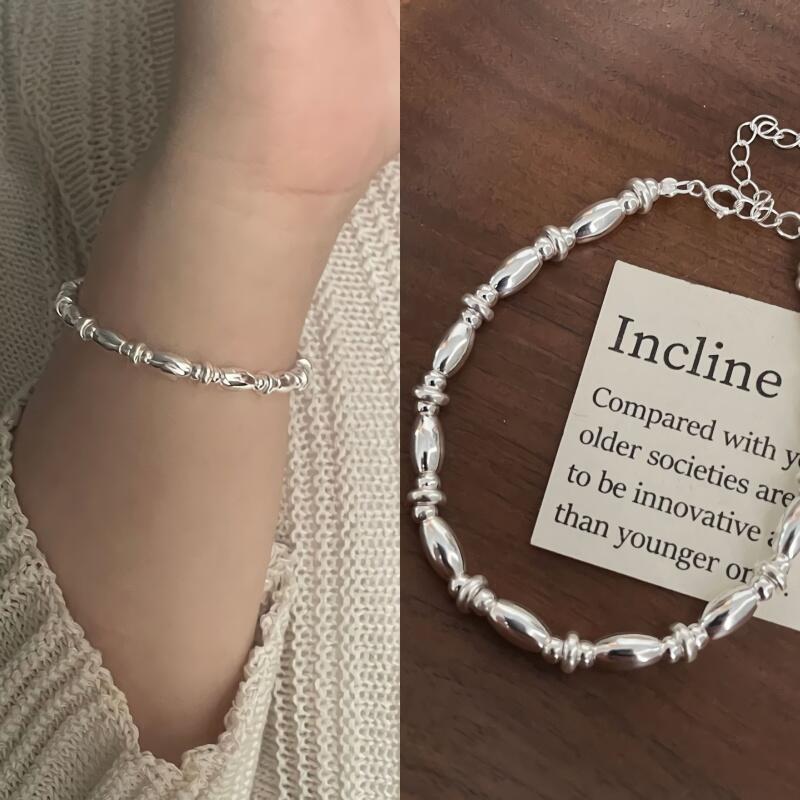 

Women s s925 silver French uneven bead ball bracelet Silver