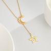 LIKGREAT Multi Layers Bar Coin Pendant Necklace Moon Star Cross Neckchain for Women Stainless Steel Chain Choker Jewelry NotFade