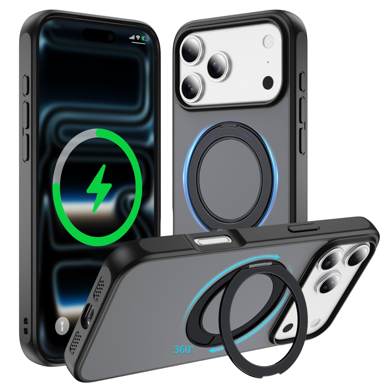 For iPhone 17 Pro Max Magnetic Case with Kickstand Dual Color Anti Drop Protective Phone Cover