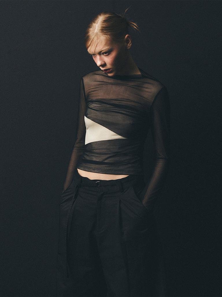 HALF DEVIL US Mesh Cut-Out T-Shirt_Black