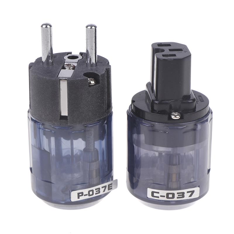 Hifi C-037 P-037E Schuko Europe Eu Power Plug Rhodium Plated Iec Audio Connector Female-Male Matihur Audio