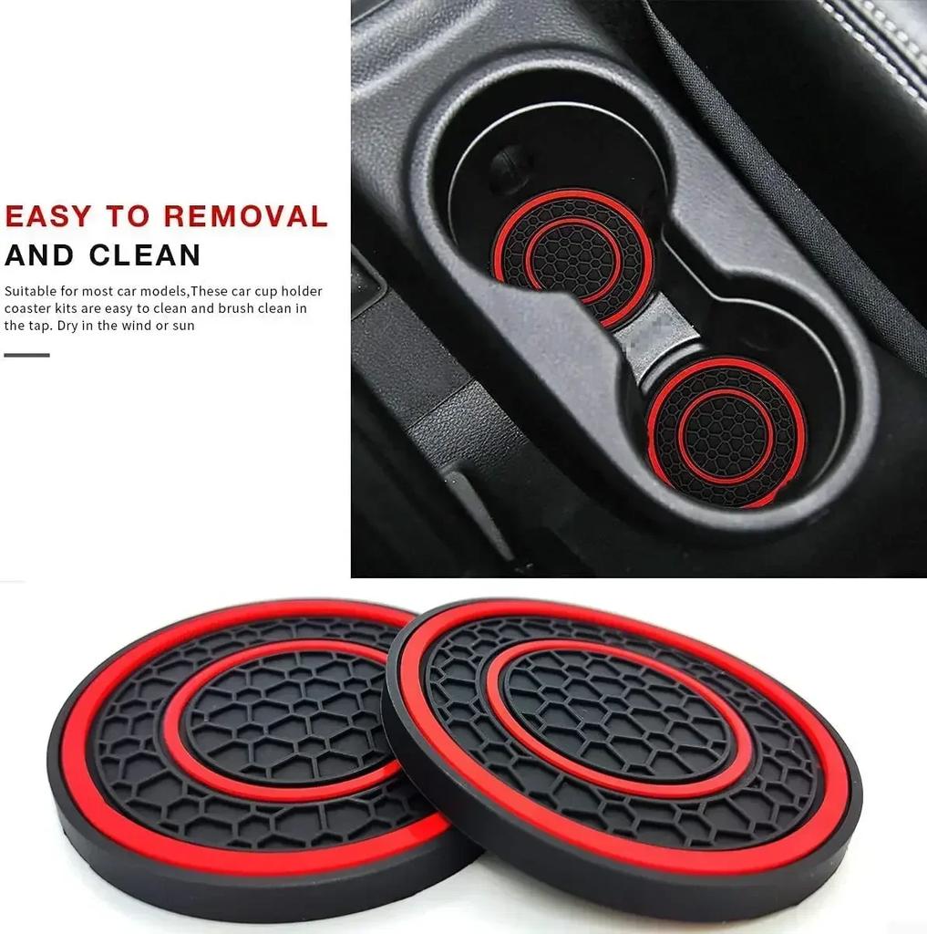 2pcs Car Water Coasters for Automobiles General Motors Cup Holder Coasters Anti-slip Dust-proof Internal Protective Pads