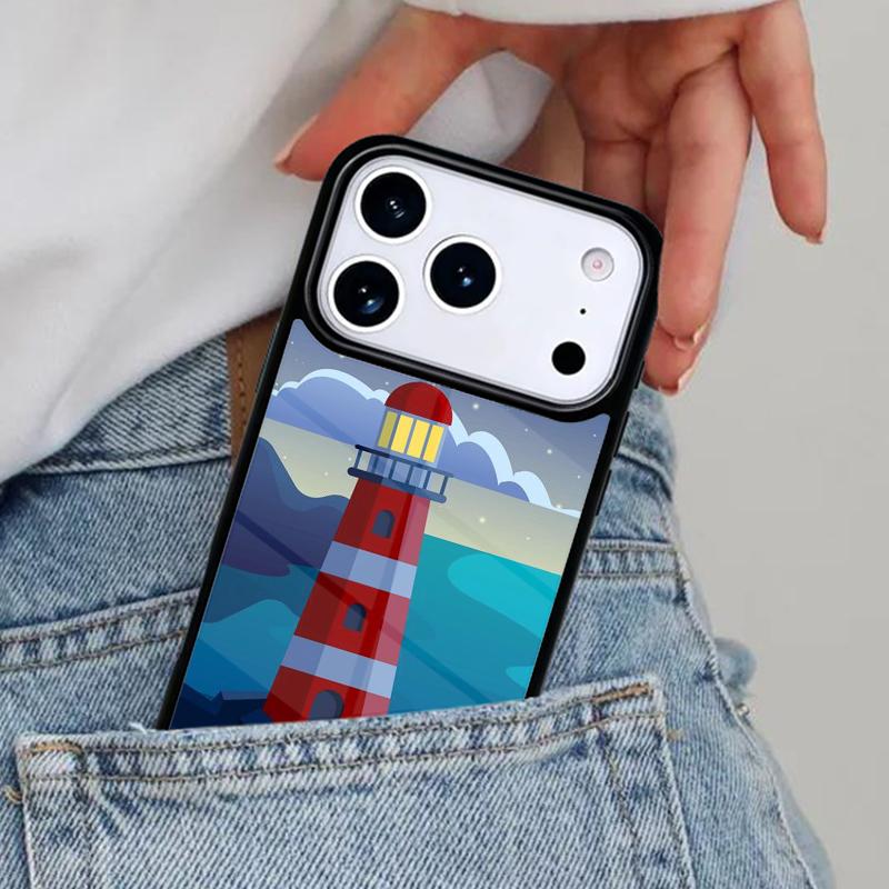 Abstract highway landscape lighthouse Phone Case for iPhone 16e 15 14 13 12 17 Pro Max Plus Air 17pro Cover Coque