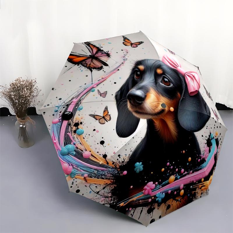 1PC cute dog pet puppy Umbrella Portable Folding Umbrella Iron Frame Hole Bone Structure Outdoor Home Umbrella A14
