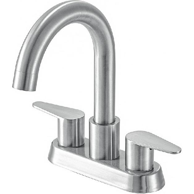 Comllen RV Bathroom Sink Faucet,4 inch Brushed Nickel Modern Camper Two Handle Centerset Vanity Faucet, Bathroom Sink Faucet 3 Hole for Bathroom Sink Brushed Nickel